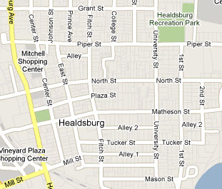Healdsburg downtown map